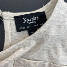 Load image into Gallery viewer, Girls Bardot Junior, cotton lined spliced party dress, EUC, size 3, L: 45cm