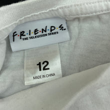 Load image into Gallery viewer, Girls FRIENDS, white cotton t-shirt / top, FUC, size 12,  