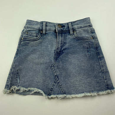 Girls Cotton On, distressed stretch denim skirt, adjustable, L: 26cm, FUC, size 4,  
