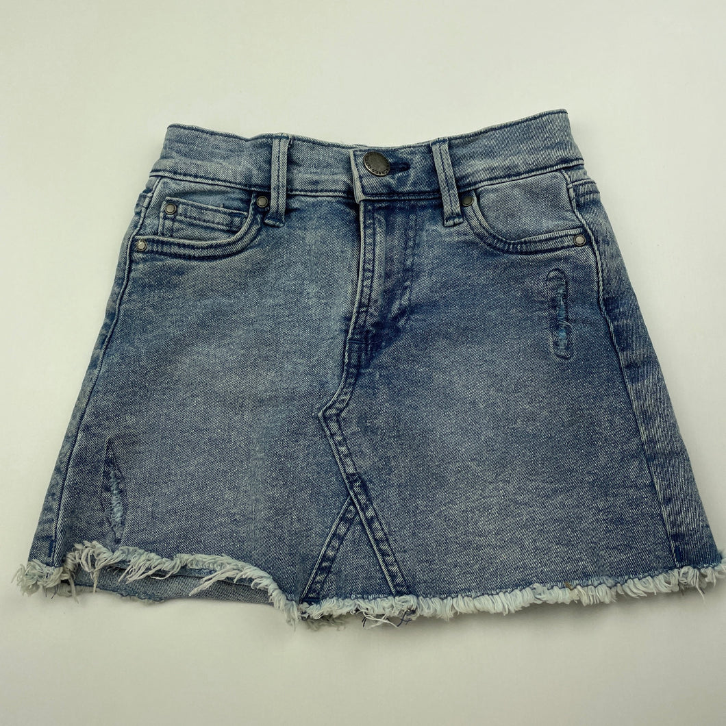 Girls Cotton On, distressed stretch denim skirt, adjustable, L: 26cm, FUC, size 4,  
