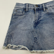 Load image into Gallery viewer, Girls Cotton On, distressed stretch denim skirt, adjustable, L: 26cm, FUC, size 4,  