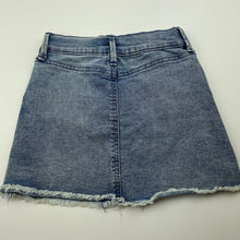 Load image into Gallery viewer, Girls Cotton On, distressed stretch denim skirt, adjustable, L: 26cm, FUC, size 4,  