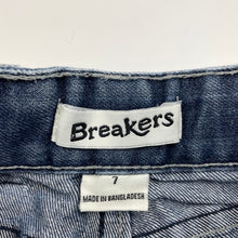 Load image into Gallery viewer, Boys Breakers, blue denim jean shorts, adjustable, FUC, size 7,  