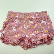 Load image into Gallery viewer, Girls KID, lightweight floral shorts, elasticated, unicorns, GUC, size 3,  