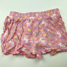 Load image into Gallery viewer, Girls KID, lightweight floral shorts, elasticated, unicorns, GUC, size 3,  