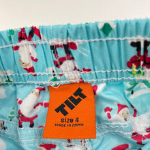 Load image into Gallery viewer, Boys Tilt, Christmas lightweight board shorts, elasticated, GUC, size 4,  