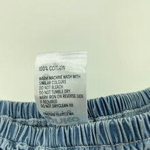 Load image into Gallery viewer, Girls Anko, blue chambray cotton skirt, elasticated, L: 29cm, FUC, size 5,  