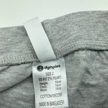 Load image into Gallery viewer, unisex Dymples, grey marle shorts, elasticated, GUC, size 2,  