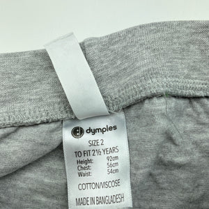 unisex Dymples, grey marle shorts, elasticated, GUC, size 2,  