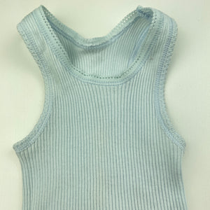unisex Bonds, blue ribbed cotton singlet top, FUC, size 00,  