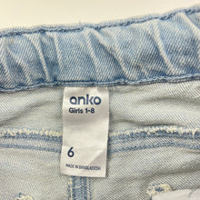 Load image into Gallery viewer, Girls Anko, blue stretch denim shorts, adjustable, FUC, size 6,  