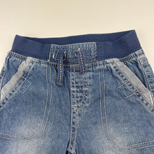 Load image into Gallery viewer, Boys Tiny Little Wonders, cotton lined denim pants, elasticated, FUC, size 0,  