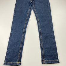 Load image into Gallery viewer, Girls L&amp;D, dark stretch denim pants, elasticated, Inside leg: 55cm, EUC, size 7,  