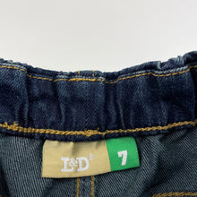 Load image into Gallery viewer, Girls L&amp;D, dark stretch denim pants, elasticated, Inside leg: 55cm, EUC, size 7,  