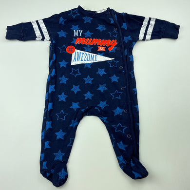 Boys Dymples, navy cotton coverall / romper, GUC, size 000,  