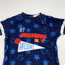 Load image into Gallery viewer, Boys Dymples, navy cotton coverall / romper, GUC, size 000,  