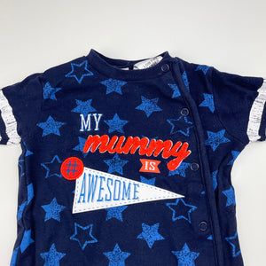 Boys Dymples, navy cotton coverall / romper, GUC, size 000,  