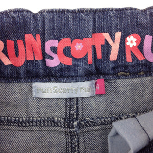 Girls Run Scotty Run, lightweight denim skirt, adjustable waist, GUC, size 4