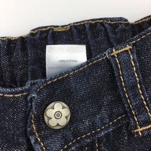 Girls Carter's, dark denim embroidered jeans, elasticated, GUC, size 1