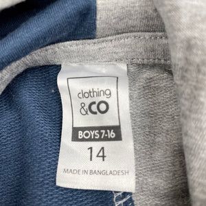 Boys Clothing & Co, blue & grey lightweight hoodie sweater, EUC, size 14,  