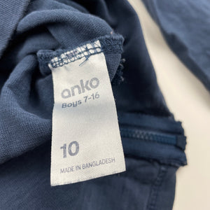 Boys Anko, blue cotton long sleeve top, GUC, size 10,  