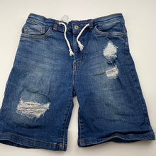 Load image into Gallery viewer, Boys MINOTI, distressed stretch denim shorts, adjustable, GUC, size 11-12,  