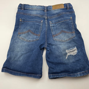 Boys MINOTI, distressed stretch denim shorts, adjustable, GUC, size 11-12,  