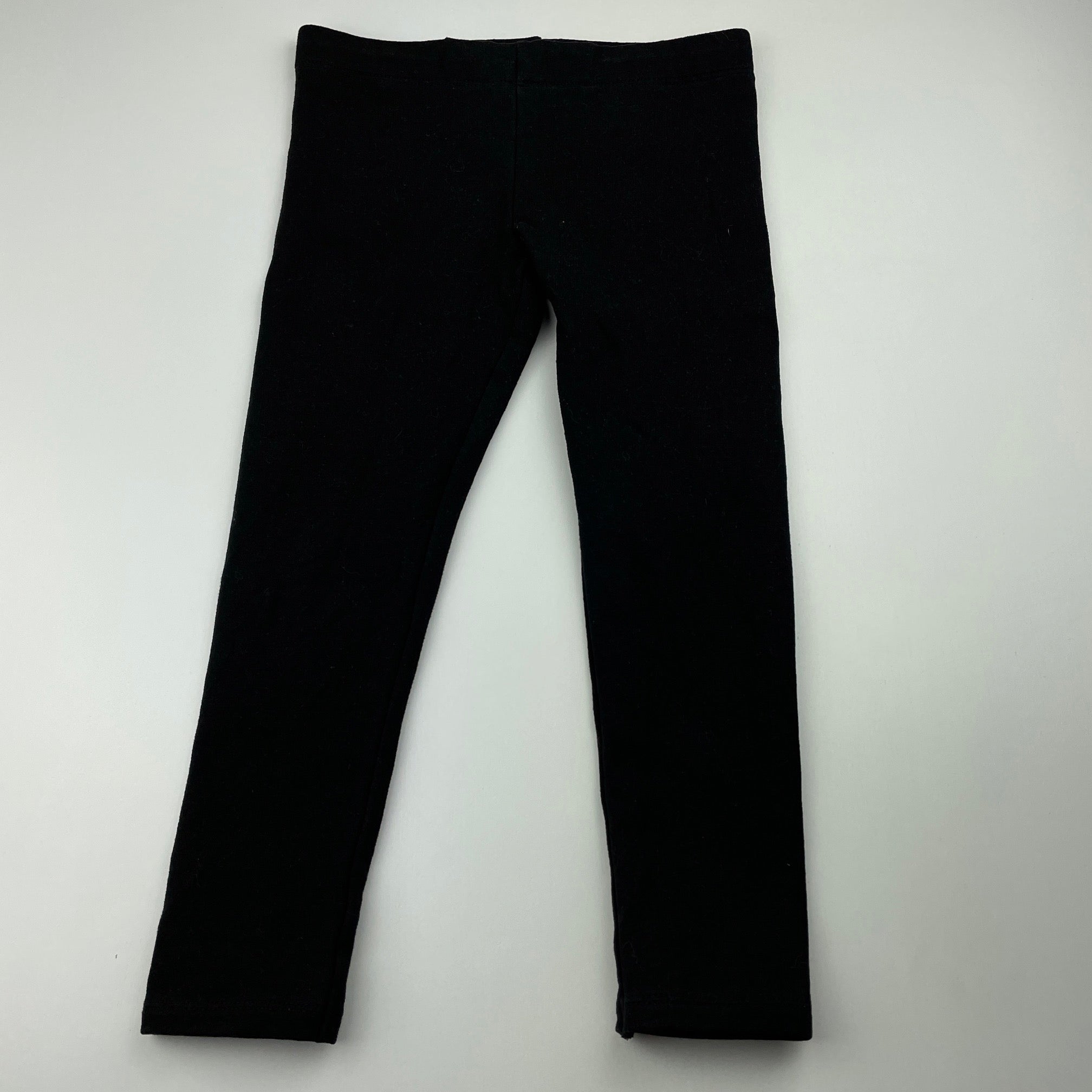 H&M, black stretchy pants, adjustable, Inside leg: 40cm, GUC, size