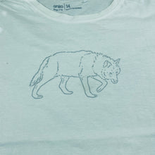 Load image into Gallery viewer, Boys Anko, white cotton t-shirt / top, wolf, FUC, size 14,  