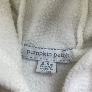 unisex Pumpkin Patch, cream fleece zip hoodie sweater, GUC, size 00,  