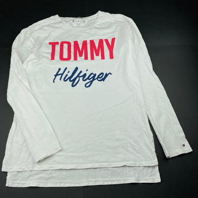 Boys Tommy Hilfiger, white organic cotton long sleeve t-shirt / top, FUC, size 16,  