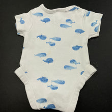 Load image into Gallery viewer, unisex Target, cotton bodysuit / romper, whales, FUC, size 00000,  