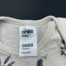 Load image into Gallery viewer, unisex Anko, cotton bodysuit / romper, kangaroos, GUC, size 0000,  