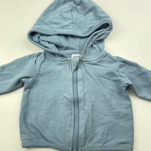 Boys Anko, blue cotton zip hoodie sweater / top, FUC, size 0000,  