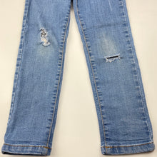Load image into Gallery viewer, Girls 1964 Denim Co, distressed stretch denim jeans, adjustable, Inside leg: 45.5cm, FUC, size 4,  