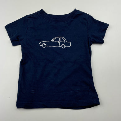 Boys Anko, navy cotton t-shirt / top, car, GUC, size 0,  