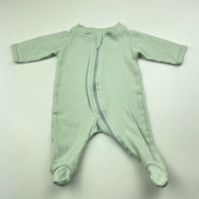 Load image into Gallery viewer, unisex Anko, green cotton zip coverall / romper, EUC, size 00000,  