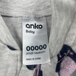 Girls Anko, grey zip coverall / romper, EUC, size 00000,  