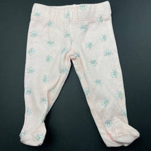 Load image into Gallery viewer, Girls Disney, floral cotton footed leggings / bottoms, EUC, size 00000,  