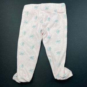 Girls Disney, floral cotton footed leggings / bottoms, EUC, size 00000,  
