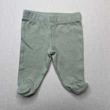 Load image into Gallery viewer, unisex Anko, green cotton footed leggings / bottoms, EUC, size 00000,  