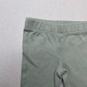 unisex Anko, green cotton footed leggings / bottoms, EUC, size 00000,  