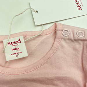 Girls Seed, pink cotton t-shirt / top, butterfly, NEW, size 00,  