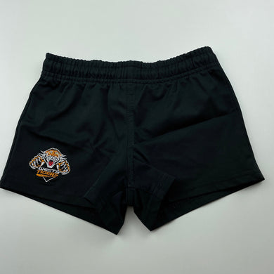 unisex NRL Supporter, Wests Tigers shorts, elasticated, GUC, size 4,  