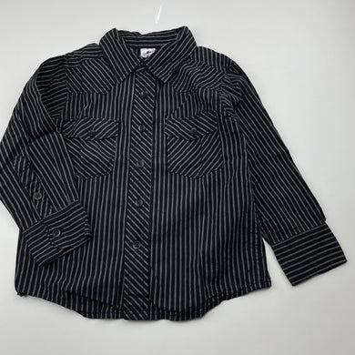 Boys H&T, black cotton long sleeve shirt, EUC, size 4,  