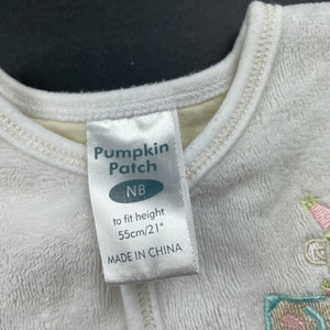 unisex Pumpkin Patch, cotton lined velour top, GUC, size 0000,  