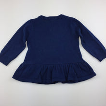 Load image into Gallery viewer, Girls Kidtopia, navy knit long sleeve tunic top, sequins, GUC, size 6 months