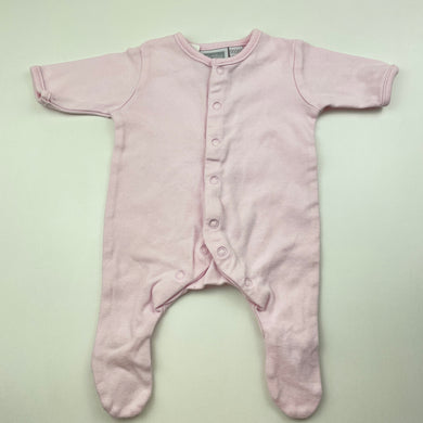 Girls Baby World, pink cotton coverall / romper, FUC, size 00000,  