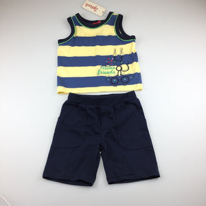 Boys Sprout, cotton tank top / tee & shorts set, NEW, size 1