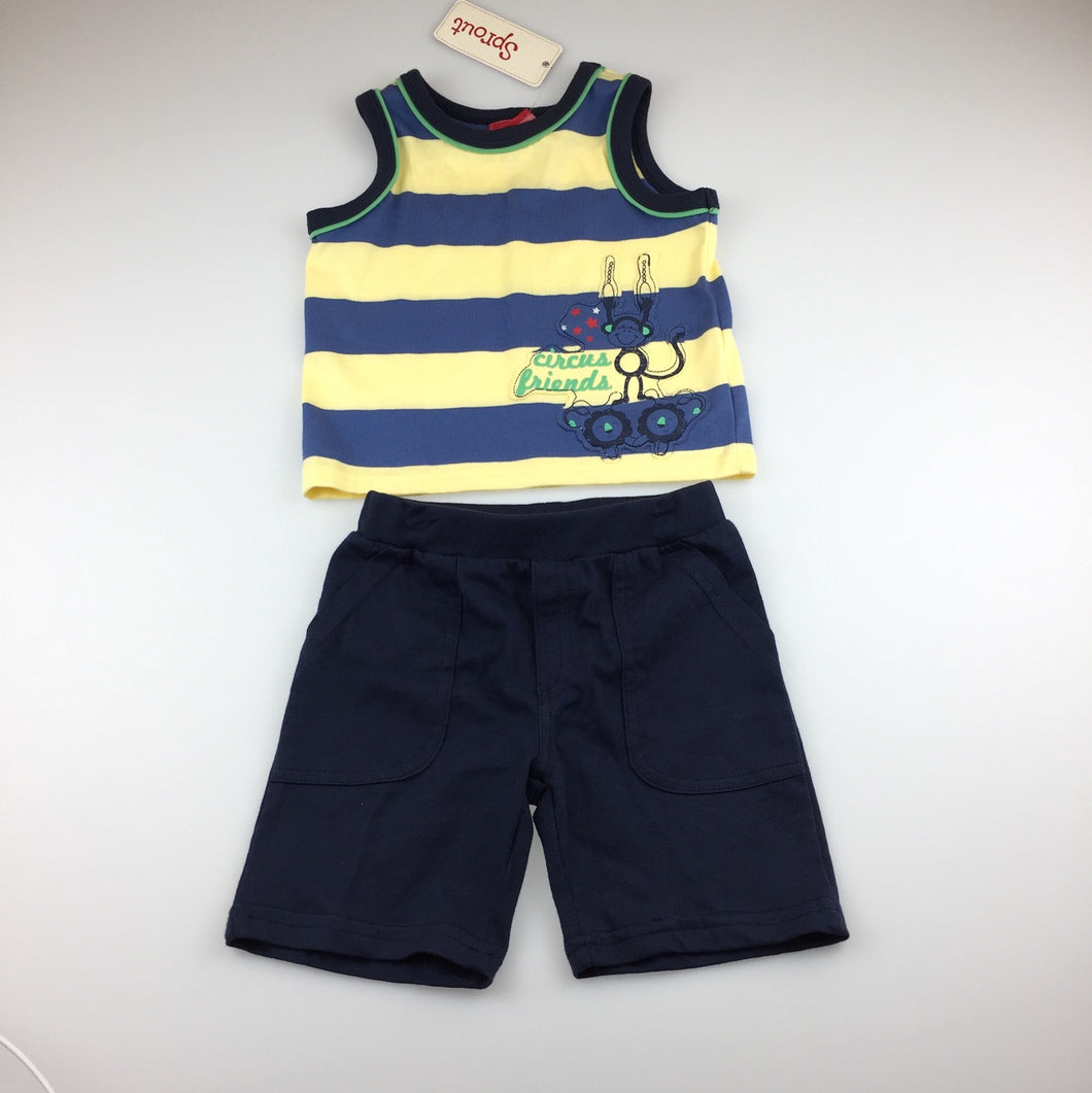 Boys Sprout, cotton tank top / tee & shorts set, NEW, size 1